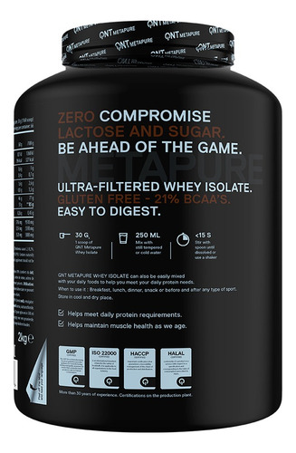 Proteina Metapure Whey Isolate Zero Carb 2 Kg Qnt