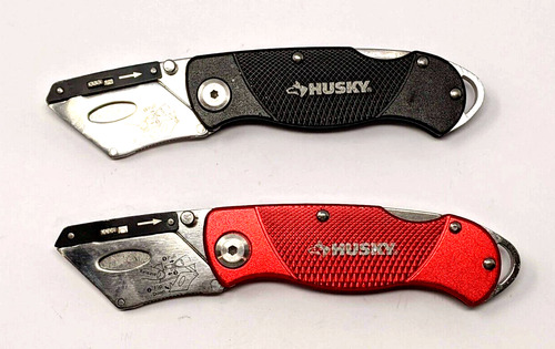 Husky Utility Knife Folding Lockback Aluminum Pocket Cli Ccq