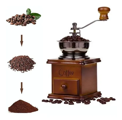 Molino De Café Manual Portátil De Madera Vintage - Marrón