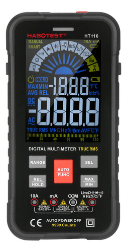 O multímetro digital Habotest Ht116 9999 conta com RMs reais