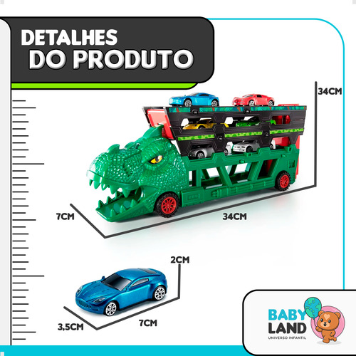 Caminhão Cegonha Carreta Dinossauros Com Pista E Carrinhos