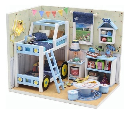 Casa Miniatura Madera - Papel (con Luz) - Charles S Room