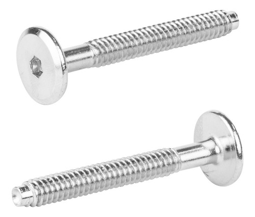 Tornillo Conector Union Niquelado Muebles 5cm X 1/4 10 Piezas