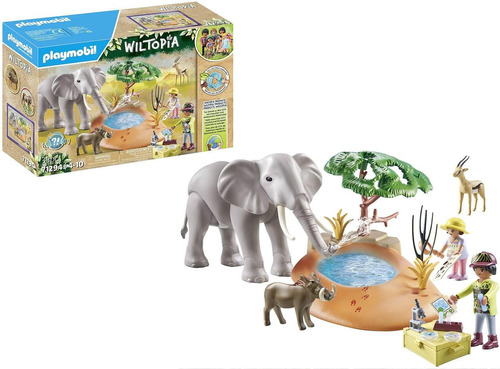 Figura Armable Playmobil Wiltopia Elefante En La Charca 35 Piezas3+