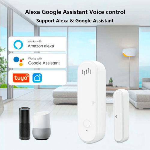 Sensor De Porta Janela Com Alarme Som Wifi Tuya Alexa Google