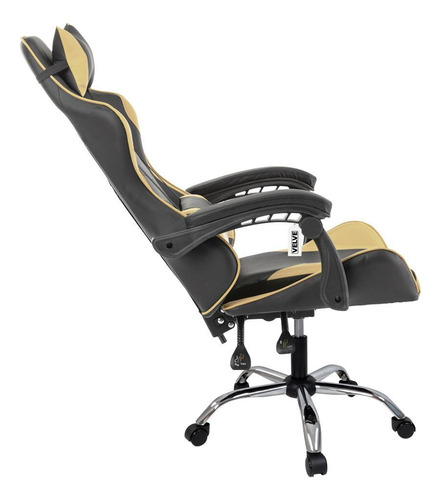 Cadeira Gamer Giratória Com Rodinhas Cg1.10 Dourado