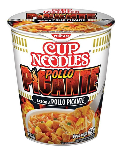 Fideos Cup Noodles Nissin Pollo Picante Pack De 6