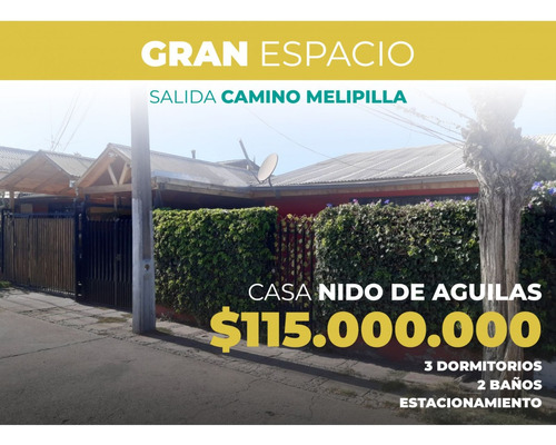 Se Vende Casa 3d,2b  Pje Nido De Aguilas Con Olimpo, Maipu