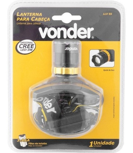 Lanterna Para Cabeça Super Led Cree 130 Lumens Llv55 Vonder