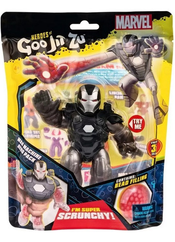 Boneco Elástico Heroes War Machine Goo Jit Zu 12 Cm - Marvel