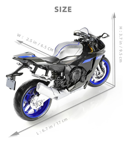 1/12 Escala Yamaaha 1000r Motocicleta Modelo Juguete Mini...