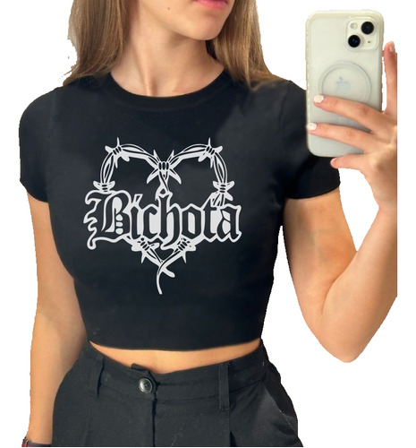 Remera Karol G Bichota Corta Pupera Coquette Corazon Puas