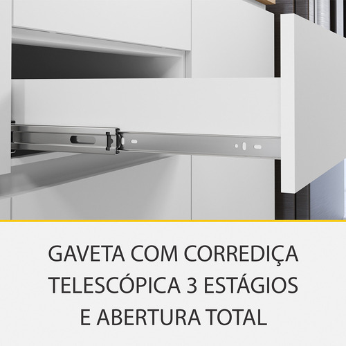 Cozinha Modular Completa Mdf 5 Peças Nesher Rainha Branco Marrom