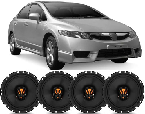 Kit 4 Alto Falante Original Jbl Honda Civic 09 6pol 200w 4 P