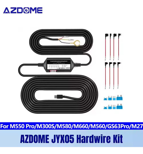 Azdome Jyx05 Harwire Kit, Cable Tipo C Para Grabación 24h