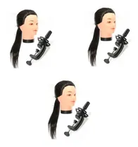 Comprar Cabeza De Práctica Maniquí Cabello Sintético Peluqueria X3  