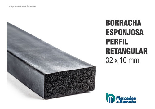Imagem 1 de 4 de Borracha Perfil Esponjoso Vedação 10x32mm - Vendido No Metro