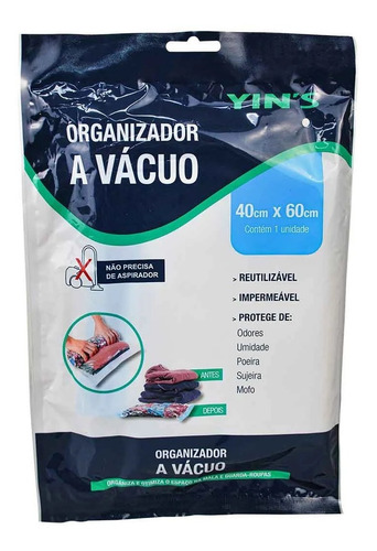 Saco Organizador De Roupa À Vácuo Yins 40x60cm - 27117