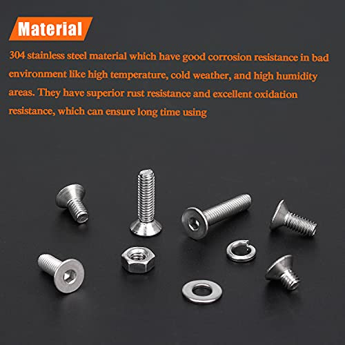 Helifouner, 360 Unidades, M4 X 6 Mm, 8 Mm, 10 Mm, 12 Mm, 16