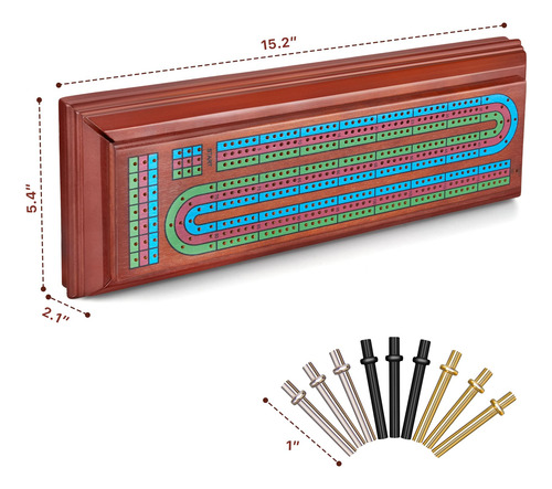 Juego De Mesa De Madera Con Forma De Cribbage, Elongdi, Con