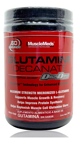 Glutamina Decanate 300 Grs Sin Sabor Musclemeds