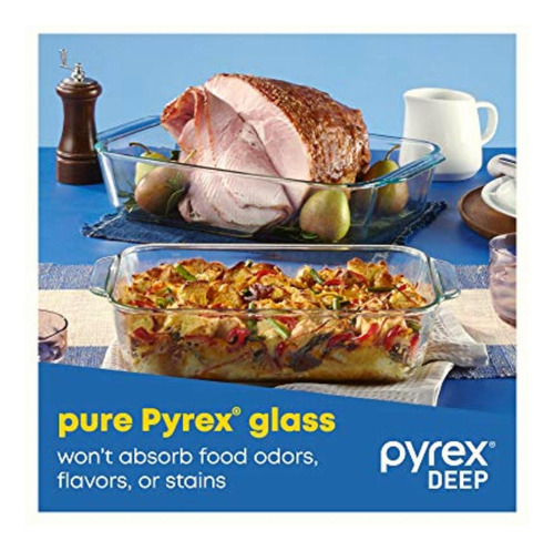 Pyrex 1135014 Refractario De Vidrio Cuadrado Set De 6 Piezas