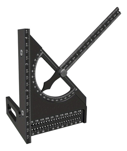 Regla Triangular Cuadrada, Multiángulo Ajustable, Negro