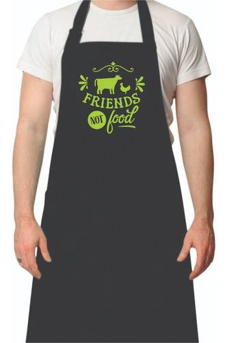 Delantal Estampado- Friends Not Food -vegan -cocina Vegana