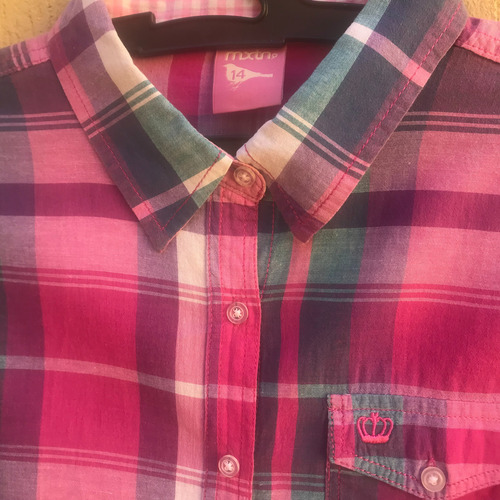 Camisa Xadrez Em Tons De Rosa Da Mxtn (Usado)