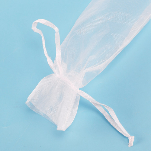 Bolsa Plegable De Organza Blanca Con Cordón Para Fiestas, 20