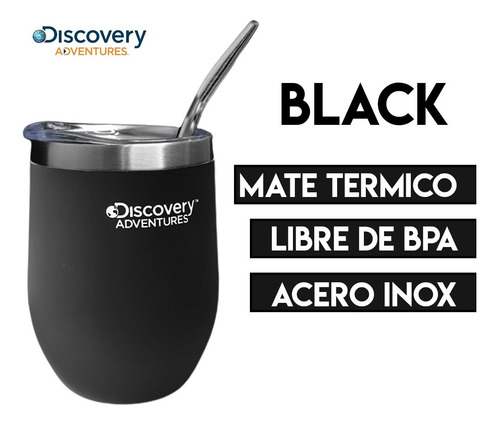 Mate Térmico Discovery Vaso - 350 Ml Tapa + Bombilla