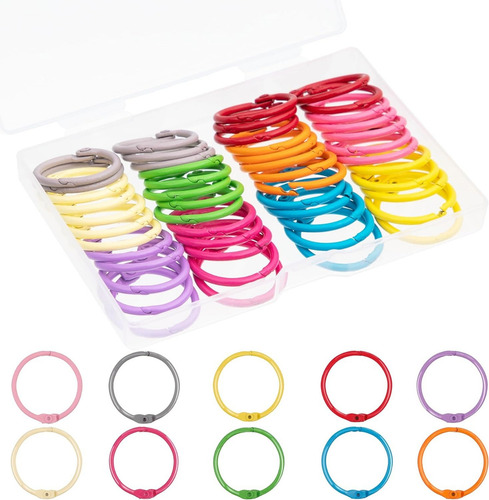 Ganchos Anillos De Carpeta 25mm Pack 50u Multicolor