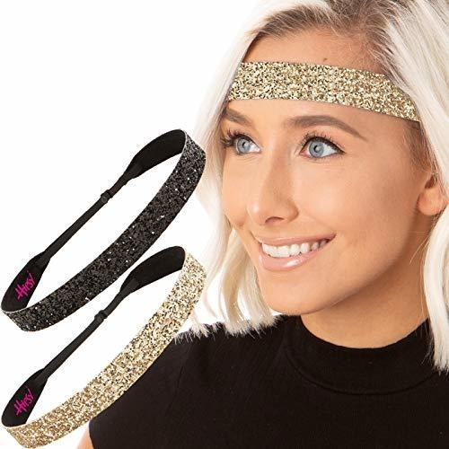 Diademas - Hipsy Adjustable Non Slip Fashion Wide Bling Gli