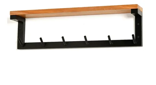 Perchero Pared Madera Y Hierro MercadoLibre