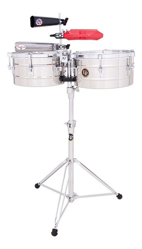 Timbales Serie Prestige 14 & 15 Stainless Lp1415-s Latin P Plateado
