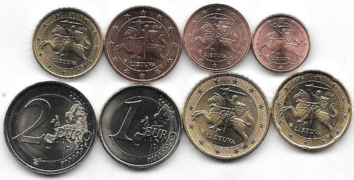 Serie 8 Monedas Euro Lituania Año 2015 Sin Circular