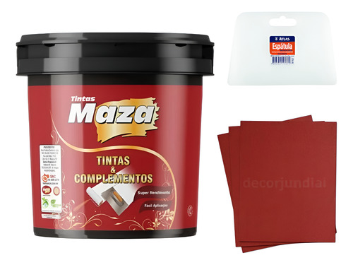 Massa Acrílica 5,6kg + Lixa E Espátula Maza Externa Interna