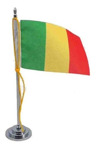 Mini Bandeira De Mesa Do Mali 15 Cm (mastro) Poliéster