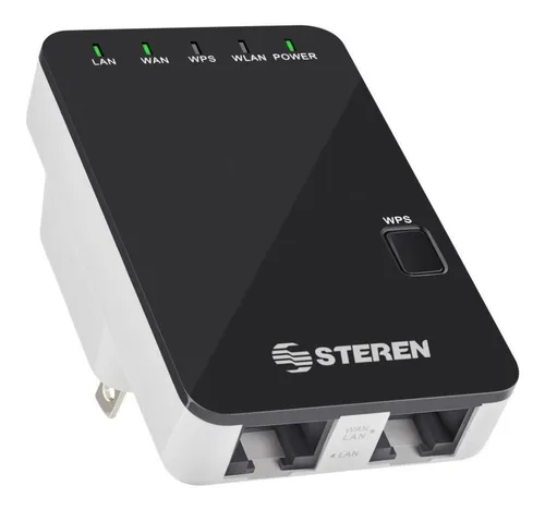 Repetidor Router Punto Acceso Wifi Steren COM 818 negro 127V