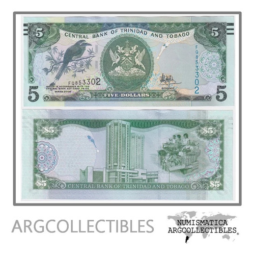 Trinidad Y Tobago Billete 5 Dolares 2006 P-47c Unc