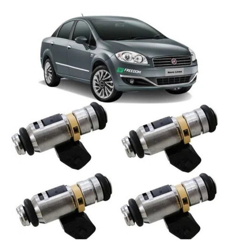 Kit 4 Inyectores Combustible Fiat Linea 1.9 16v Iwp039