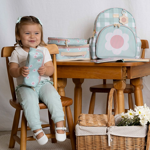 Mochila Escolar Infantil C/ Estojo Margarida Menta Masterbag