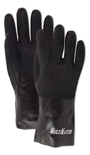 T3082r Multimaster Fine Sand Finish Pvc Gloves, 12 , Bl...