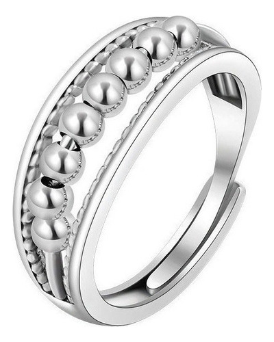 Anillo De Ansiedad Ajustable De Plata De Ley Unisex