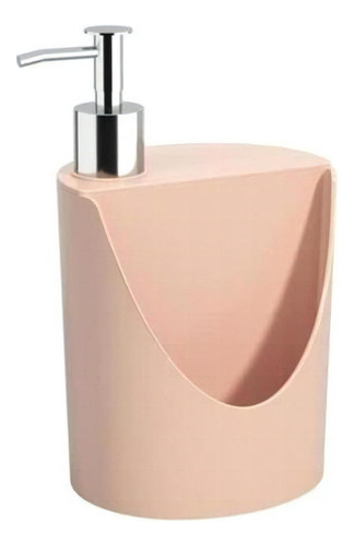 Dispenser Detergente Preto Porta Sabão Esponja Pia Coza Cor Rosa