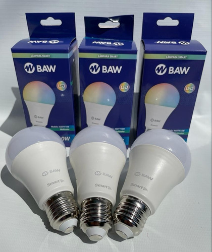 Imagen 2 de 8 de Lámpara Led Wifi E27 10w Rgbw Smart Life Pack X3