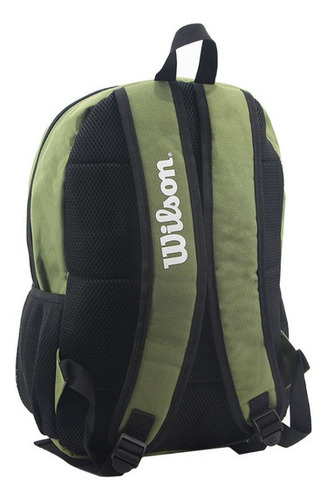 Mochila Wilson 65.11024GR Urbana Deportiva Sport Gym Escolar Reforzada Unisex Color Negro/Verde