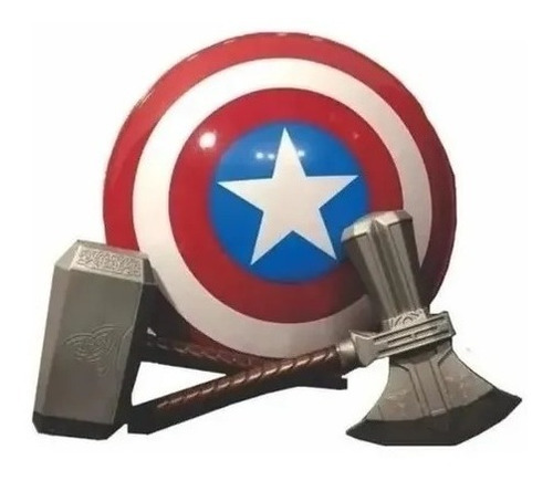 Avengers-hacha Thor + Martillo + Escudo Capitán América 30cm