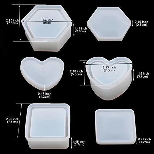 Caja De Moldes De Resina Para Joyas, Moldes Con Forma De Cor