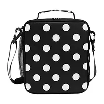 Comprar Senya Caja De Almuerzo Aislado Polka Dot Negro Bolsa L8xrc